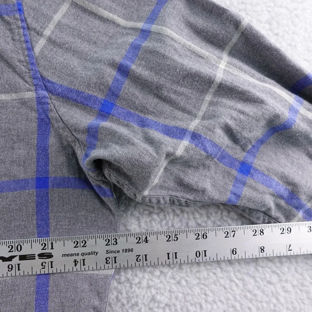 Banana Republic Mens L Luxe Flannel Camden Fit Plaid Button Down Outdoor Hiking